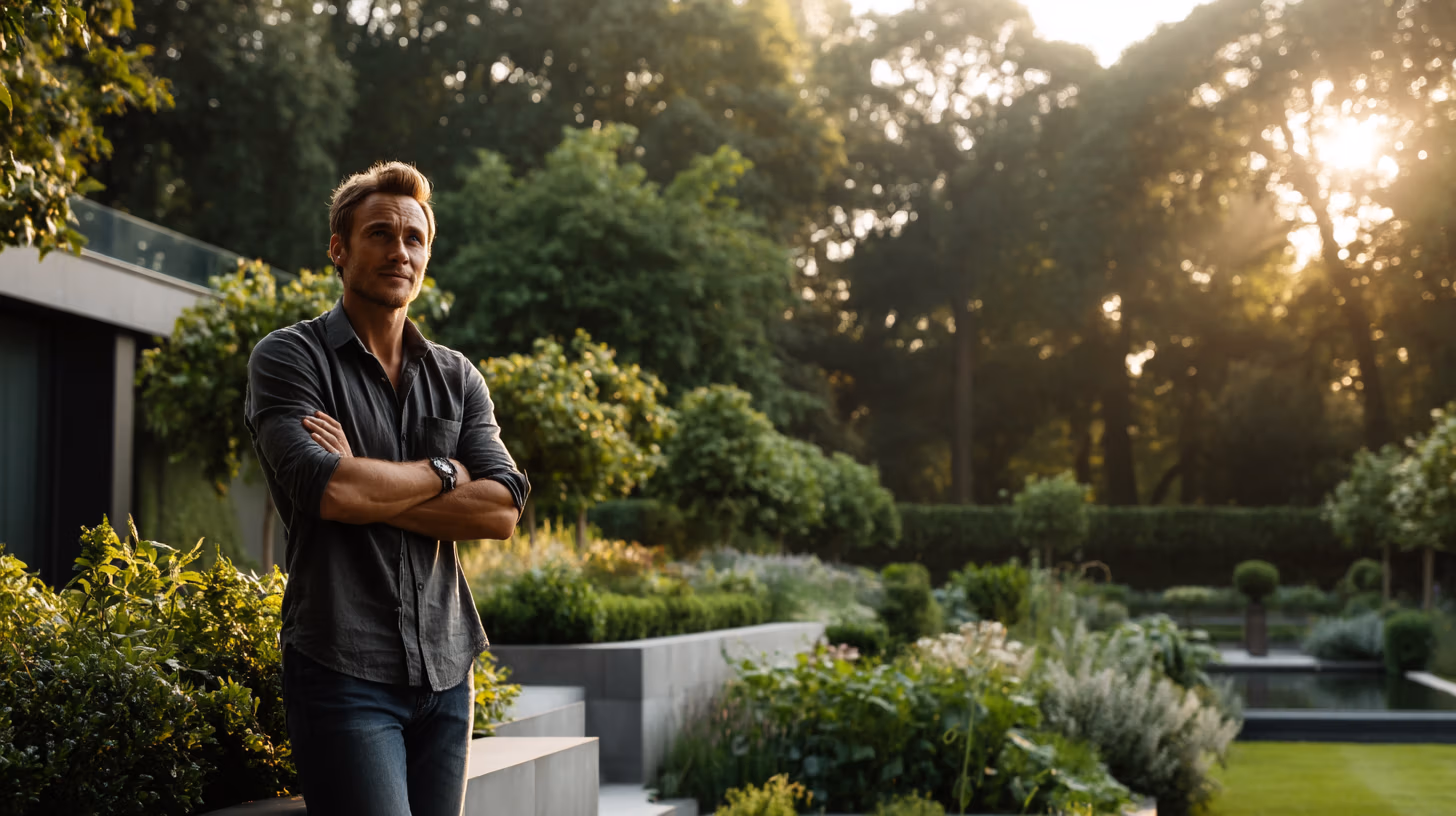 Modularer Garten mit Hochbeeten, Rasenkanten, Schneckenschutz und Kieswegen – präzise gestaltetes Gartensystem mit funktionalem Design